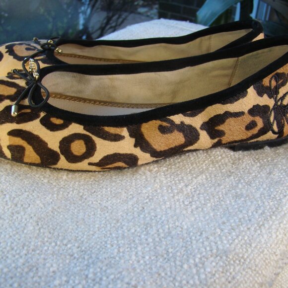 Sam Edelman Felicia leopard real fur ballerina flat, Size 7.5 W - Picture 4 of 9